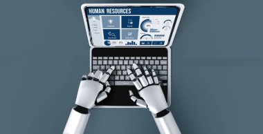 İnsan kaynakları yönetim yazılımı bilgisayar ekranında insan kaynakları çalışanlarının işe alım, maaş bordrosu, personel araması ve KPI değerlendirmesi için yardımcı oluyor.