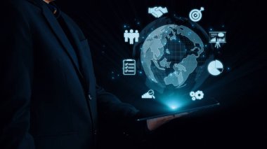 İş adamı küresel pazarlama ve finans konusunda uzmandır. Küresel pazarların karmaşıklığını, stratejileri ve pazarlama erişimini geliştirmek. Küresel finans ve pazarlama UUID 'sinde başarı