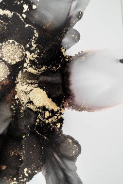 Mermer mürekkep soyut sanatının orijinal resmi. Örnek bir orjinal tablodan yüksek çözünürlüklü fotoğraf. Karargah kağıt dokusuna pürüzsüz mermer desen oluşturmak için soyut resim yapıldı.