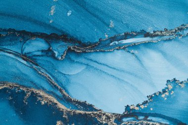 Mermer mürekkep soyut sanatının orijinal resmi. Örnek bir orjinal tablodan yüksek çözünürlüklü fotoğraf. Karargah kağıt dokusuna pürüzsüz mermer desen oluşturmak için soyut resim yapıldı.