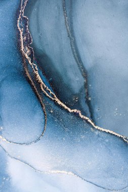 Mermer mürekkep soyut sanatının orijinal resmi. Örnek bir orjinal tablodan yüksek çözünürlüklü fotoğraf. Karargah kağıt dokusuna pürüzsüz mermer desen oluşturmak için soyut resim yapıldı.