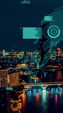 İş verileri analitik arayüzü akıllı şehrin üzerinde uçuyor ve iş zekasının geleceğini değiştiriyor. Stratejik plan için büyük verileri analiz etmek için bilgisayar yazılımı ve yapay zeka kullanılır .