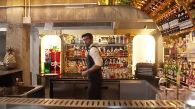 Grup arkadaşları ya da çift lüks tezgah barında oturmuş, Cuma gecesi, gece kulübü partisinde akıllı barmenin yarattığı özel kokteyl içkisiyle arkadaşlarıyla selamlaşıyorlar. Vinosity.