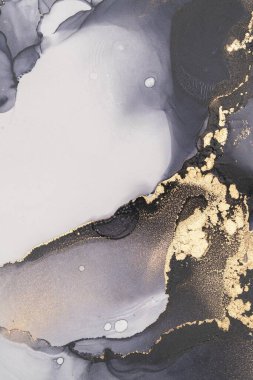 Mermer mürekkep soyut sanatının orijinal resmi. Örnek bir orjinal tablodan yüksek çözünürlüklü fotoğraf. Karargah kağıt dokusuna pürüzsüz mermer desen oluşturmak için soyut resim yapıldı.