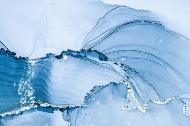 Mermer mürekkep soyut sanatının orijinal resmi. Örnek bir orjinal tablodan yüksek çözünürlüklü fotoğraf. Karargah kağıt dokusuna pürüzsüz mermer desen oluşturmak için soyut resim yapıldı.