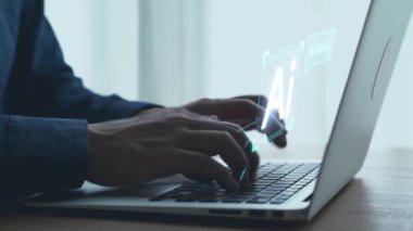 Yapay zeka sanal asistanı Chatbot ile yapay zeka konsepti ile insan etkileşimi, yapay zeka mühendisliği, LLM yapay zeka derin öğrenimi iş desteği için üretken yapay zeka kullanımı. Kullanıcı Kimliği