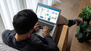 Computer software for website traffic analytics data on computer screen. Concept of SEO search engine optimization and customer targeting for online business snugly