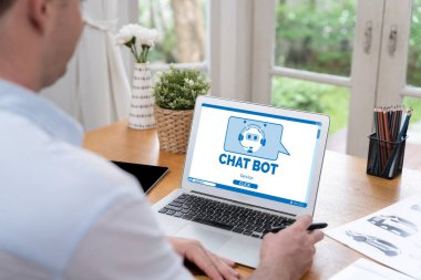 Chatbot yazılım uygulaması canlı çevrimiçi iş için otomatik olarak müşteri sorularına cevap verir