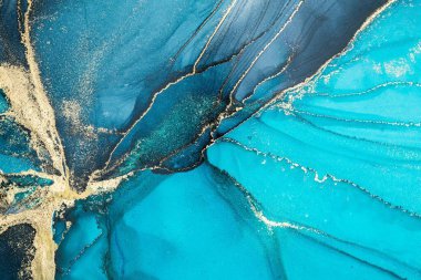 Mermer mürekkep soyut sanatının orijinal resmi. Örnek bir orjinal tablodan yüksek çözünürlüklü fotoğraf. Karargah kağıt dokusuna pürüzsüz mermer desen oluşturmak için soyut resim yapıldı.