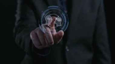 Yapay zeka mühendisliği, büyük veri ve yapay zeka makinesi kavramında yapay zeka beyin işlemcisiyle iş desteği için üretken yapay zeka kullanmayı öğrenen insan etkileşimi. Kullanıcı Kimliği