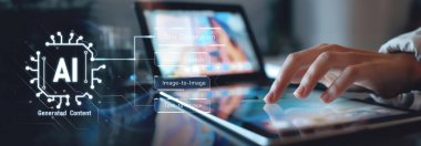 Yapay zeka mühendisliği, büyük veri ve yapay zeka makinesi kavramında yapay zeka beyin işlemcisiyle iş desteği için üretken yapay zeka kullanmayı öğrenen insan etkileşimi. EIDE