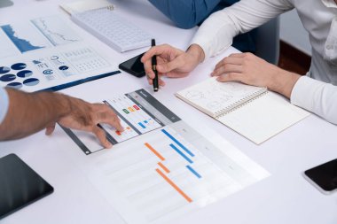 Proje yöneticisi monitörde proje yönetimi yazılım görüntülemesi, proje görevinin ilerlemesini izlemek ve toplantı masasında program planı yapmak suretiyle ekiple iletişim kurar ve işbirliği yapar. Tedbirli