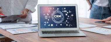 CRM işletme ve işletme için canlı bilgisayarda müşteri ilişkileri yönetim sistemi