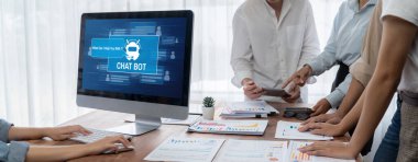 Chatbot yazılım uygulaması canlı çevrimiçi iş için otomatik olarak müşteri sorularına cevap verir