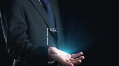 Yapay zeka sanal asistanı Chatbot ile yapay zeka konsepti ile insan etkileşimi, yapay zeka mühendisliği, LLM yapay zeka derin öğrenimi iş desteği için üretken yapay zeka kullanımı. Kullanıcı Kimliği