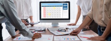 Kişisel organizatör ve çevrimiçi iş dünyası için hızlı zamanlama planlaması için bilgisayar yazılım uygulaması takvimiName