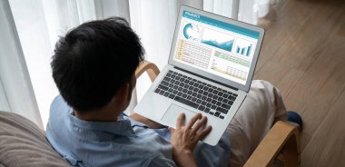 Spreadsheet document information financial startup concept. data and graphs in spreadsheet documents for online analysis project dashboard accounting digital snugly