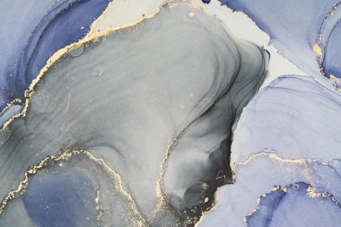 Mermer mürekkep soyut sanatının orijinal resmi. Örnek bir orjinal tablodan yüksek çözünürlüklü fotoğraf. Karargah kağıt dokusuna pürüzsüz mermer desen oluşturmak için soyut resim yapıldı.