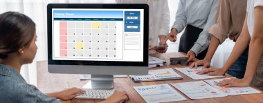 Kişisel organizatör ve çevrimiçi iş dünyası için hızlı zamanlama planlaması için bilgisayar yazılım uygulaması takvimiName