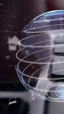 5G kablosuz bağlantı ve sosyal medya kavramını gösteren İnternet ağı modernizasyonunun grafiğiyle çalışan adam .