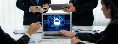 Chatbot yazılım uygulaması canlı çevrimiçi iş için otomatik olarak müşteri sorularına cevap verir