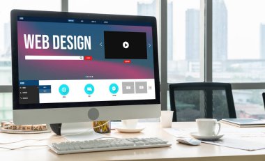 Web sitesi tasarım yazılımı çevrimiçi perakende ticaret ve e-ticaret için model şablonu sağlar