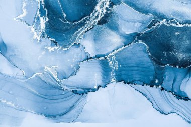 Mermer mürekkep soyut sanatının orijinal resmi. Örnek bir orjinal tablodan yüksek çözünürlüklü fotoğraf. Karargah kağıt dokusuna pürüzsüz mermer desen oluşturmak için soyut resim yapıldı.