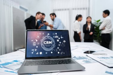 CRM işletme ve işletme için canlı bilgisayarda müşteri ilişkileri yönetim sistemi