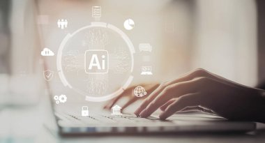 Yapay zeka mühendisliği, büyük veri ve yapay zeka makinesi kavramında yapay zeka beyin işlemcisiyle iş desteği için üretken yapay zeka kullanmayı öğrenen insan etkileşimi. EIDE