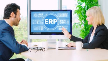 Pazarlama stratejisini planlamak için modern iş için ERP girişimi kaynak planlama yazılımı