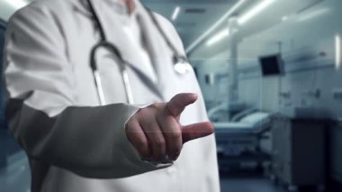 Beyin anatomisi hologramına bakan zeki doktorların laboratuvarda bulanık bir geçmişi var. Beyin rahatsızlığı teşhisi konurken beyin taramasını yapan bir tıp çalışanı. Teknoloji. İyileştirici.