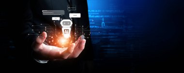 Yapay zeka sanal asistanı Chatbot ile yapay zeka konsepti ile insan etkileşimi, yapay zeka mühendisliği, LLM yapay zeka derin öğrenimi iş desteği için üretken yapay zeka kullanımı. FaaS