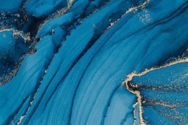 Mermer mürekkep soyut sanatının orijinal resmi. Örnek bir orjinal tablodan yüksek çözünürlüklü fotoğraf. Karargah kağıt dokusuna pürüzsüz mermer desen oluşturmak için soyut resim yapıldı.