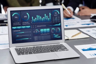 İş veri paneli, pazarlama stratejisi planlaması için iş zekası analizi sunar. Müşteri taleplerini analiz etmek ve iş dünyasının geleceğini önceden görmek için büyük veriler sunulur.