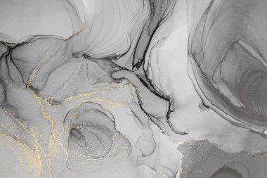 Mermer mürekkep soyut sanatının orijinal resmi. Örnek bir orjinal tablodan yüksek çözünürlüklü fotoğraf. Karargah kağıt dokusuna pürüzsüz mermer desen oluşturmak için soyut resim yapıldı.