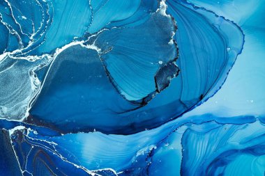 Mermer mürekkep soyut sanatının orijinal resmi. Örnek bir orjinal tablodan yüksek çözünürlüklü fotoğraf. Karargah kağıt dokusuna pürüzsüz mermer desen oluşturmak için soyut resim yapıldı.