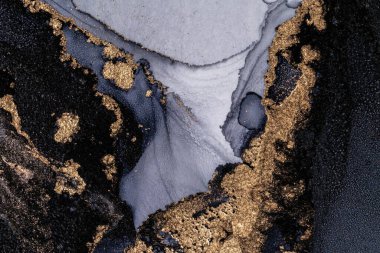 Mermer mürekkep soyut sanatının orijinal resmi. Örnek bir orjinal tablodan yüksek çözünürlüklü fotoğraf. Karargah kağıt dokusuna pürüzsüz mermer desen oluşturmak için soyut resim yapıldı.