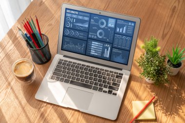 İş veri paneli, pazarlama stratejisi planlaması için iş zekası analizi sunar. Müşteri taleplerini analiz etmek ve iş dünyasının geleceğini önceden görmek için büyük veriler sunulur.