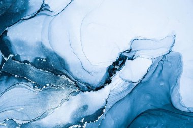 Mermer mürekkep soyut sanatının orijinal resmi. Örnek bir orjinal tablodan yüksek çözünürlüklü fotoğraf. Karargah kağıt dokusuna pürüzsüz mermer desen oluşturmak için soyut resim yapıldı.