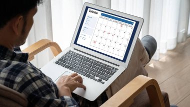 Kişisel düzenleyici ve çevrimiçi iş için mod zamanlama planlaması için bilgisayar yazılım uygulaması takvimiName