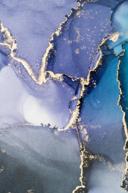 Mermer mürekkep soyut sanatının orijinal resmi. Örnek bir orjinal tablodan yüksek çözünürlüklü fotoğraf. Karargah kağıt dokusuna pürüzsüz mermer desen oluşturmak için soyut resim yapıldı.