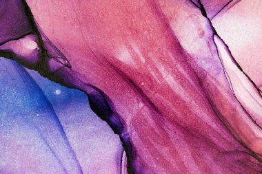 Mermer mürekkep soyut sanatının orijinal resmi. Örnek bir orjinal tablodan yüksek çözünürlüklü fotoğraf. Karargah kağıt dokusuna pürüzsüz mermer desen oluşturmak için soyut resim yapıldı.