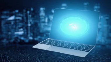 Gelecekçi robot yapay zeka yapay zeka yapay zekayı aydınlatıyor ve makine öğrenme kavramını geliştiriyor. İnsan hayatının geleceği için küresel robot kuantum bilimi araştırması. 3B görüntüleme grafiği.
