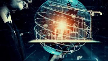 İnşaat tasarımında yenilikçi mimari ve yenilikçi mühendislik. Modern gayrimenkul ve emlak geliştirme kavramı.