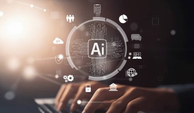 Yapay zeka mühendisliği, büyük veri ve yapay zeka makinesi kavramında yapay zeka beyin işlemcisiyle iş desteği için üretken yapay zeka kullanmayı öğrenen insan etkileşimi. EIDE