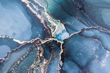 Mermer mürekkep soyut sanatının orijinal resmi. Örnek bir orjinal tablodan yüksek çözünürlüklü fotoğraf. Karargah kağıt dokusuna pürüzsüz mermer desen oluşturmak için soyut resim yapıldı.