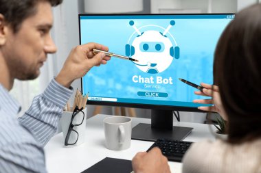 Chatbot yazılım uygulaması canlı çevrimiçi iş için otomatik olarak müşteri sorularına cevap verir