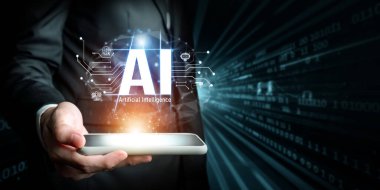 Yapay zeka mühendisliği, büyük veri ve yapay zeka makinesi kavramında yapay zeka beyin işlemcisiyle iş desteği için üretken yapay zeka kullanmayı öğrenen insan etkileşimi. Faas