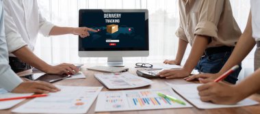 E-ticaret ve canlı çevrimiçi iş için malzeme taşıma ve teslimat izleme sistemi