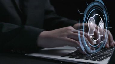 Yapay zeka mühendisliği, büyük veri ve yapay zeka makinesi kavramında yapay zeka beyin işlemcisiyle iş desteği için üretken yapay zeka kullanmayı öğrenen insan etkileşimi. Kullanıcı Kimliği